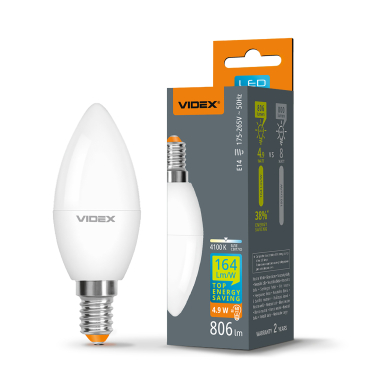 LED bulb VIDEX C37h 4.9W E14 4100K