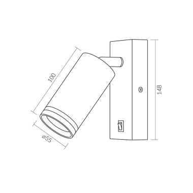 Світильник VIDEX під лампу GU10 SPF05E настінний з кнопкою білий - фото №4