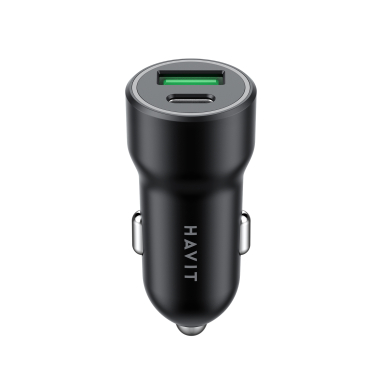 Автомобільний зарядний пристрій HAVIT HV-CC613 20W USB+USB-C - фото