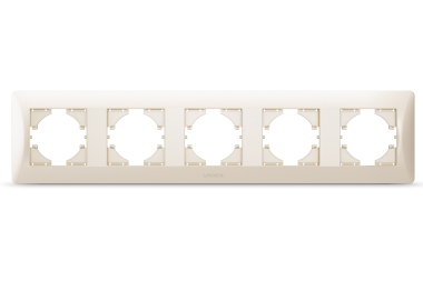 Рамка кремова на 5 місць горизонтальна VIDEX BINERA - фото