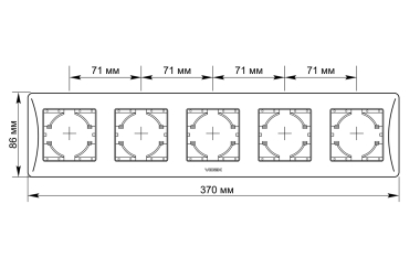 Рамка кремова на 5 місць горизонтальна VIDEX BINERA - фото №2