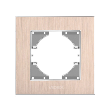 Рамка мідний алюміній одинарна горизонтальна VIDEX BINERA - фото №2