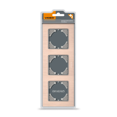 Рамка мідний алюміній на 3 місця горизонтальна VIDEX BINERA - фото