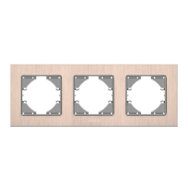 Рамка мідний алюміній на 3 місця горизонтальна VIDEX BINERA - фото №2