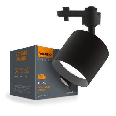 Світильник VIDEX під лампу GX53 трековий Чорний VL-SPF17C-B - фото