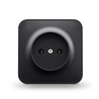 IP20 Розетка зовнішня одинарна чорний графіт VIDEX BINERA - фото №2