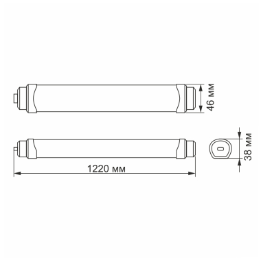 LED luminaire linear trunk VIDEX 36W IP65 1.2М 5000K - photo №3