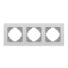 Рамка срібний алюміній на 3 місця горизонтальна VIDEX BINERA - фото №2