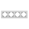 Рамка срібний алюміній на 4 місця горизонтальна VIDEX BINERA - фото №2