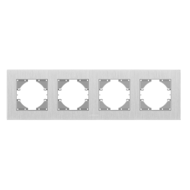 Рамка срібний алюміній на 4 місця горизонтальна VIDEX BINERA - фото №2