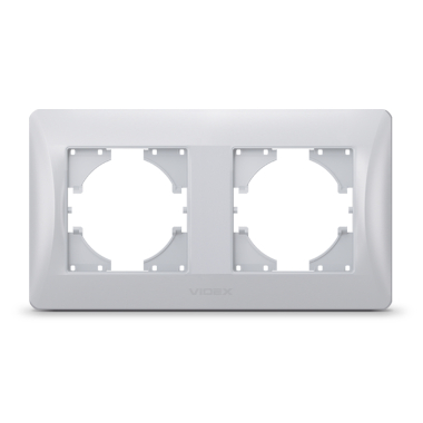 Рамка срібний шовк на 2 місця горизонтальна VIDEX BINERA - фото