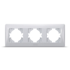 Рамка срібний шовк на 3 місця горизонтальна VIDEX BINERA - фото 