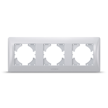 Рамка срібний шовк на 3 місця горизонтальна VIDEX BINERA - фото