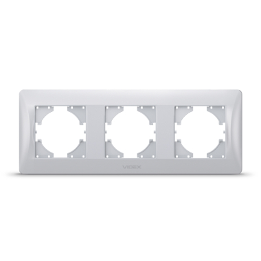 Рамка срібний шовк на 3 місця горизонтальна VIDEX BINERA - фото