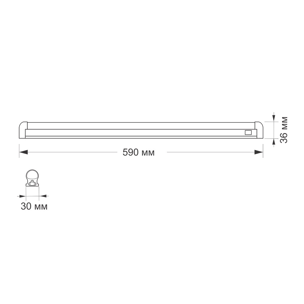 LED FITO світильник лінійний VIDEX T8 0,6М 10W