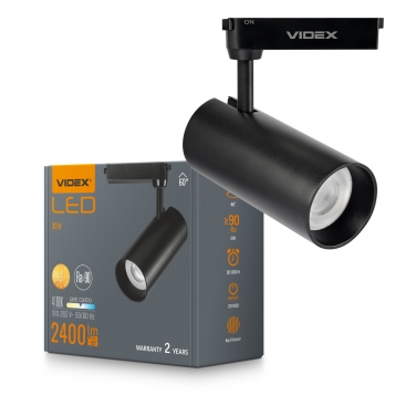LED світильник трековий VIDEX 30W 60° 4100K чорний