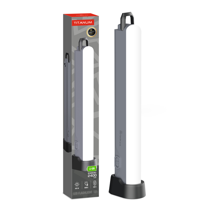 Портативний світлодіодний ліхтар TITANUM TLF-T21 450Lm Gray - фото
