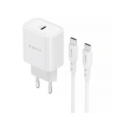 Зарядний пристрій HAVIT ST934 20W USB-C з кабелем USB-C - USB-C - фото