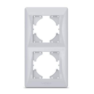 Рамка срібний шовк на 2 місця вертикальна VIDEX BINERA - фото