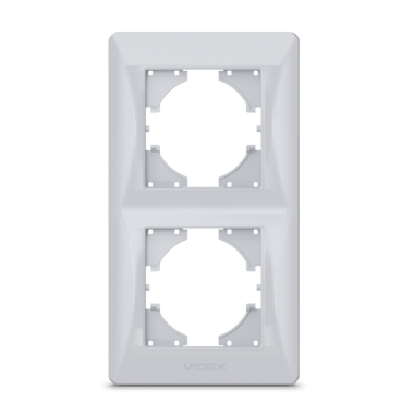 Рамка срібний шовк на 2 місця вертикальна VIDEX BINERA - фото