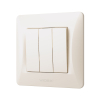 Вимикач трьохклавішний кремовий VIDEX BINERA - фото №3