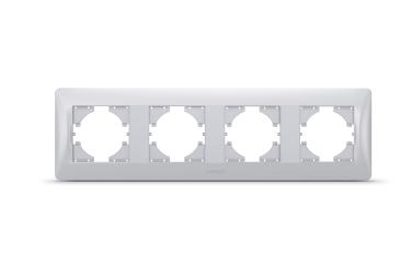 Рамка срібний шовк на 4 місця горизонтальна VIDEX BINERA - фото