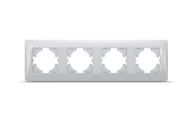 Рамка срібний шовк на 4 місця горизонтальна VIDEX BINERA - фото