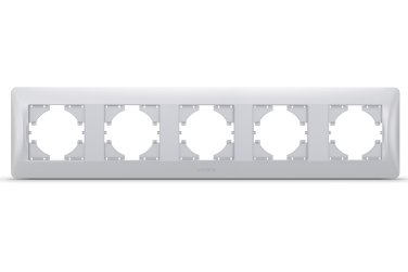 Frame 5 gang horizontal silver silk VIDEX BINERA  - photo