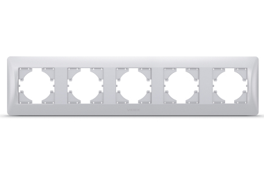 Рамка срібний шовк на 5 місць горизонтальна VIDEX BINERA - фото