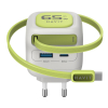 Зарядний пристрій HAVIT UC253 GaN 65W USB-A+USB-C +Кабель USB-C Gray/Green - фото №3