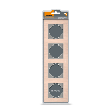 Рамка мідний алюміній на 4 місця горизонтальна VIDEX BINERA - фото