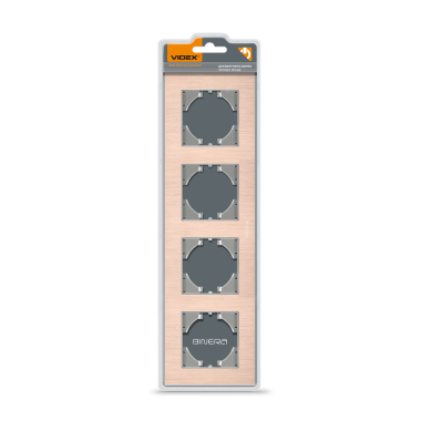 Рамка мідний алюміній на 4 місця горизонтальна VIDEX BINERA - фото