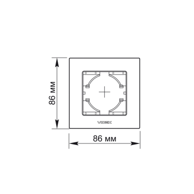 Рамка чорне скло одинарна горизонтальна VIDEX BINERA - фото №3
