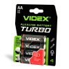 Батарейка лужна Videx LR6/AA Turbo 4шт BLISTER - фото 