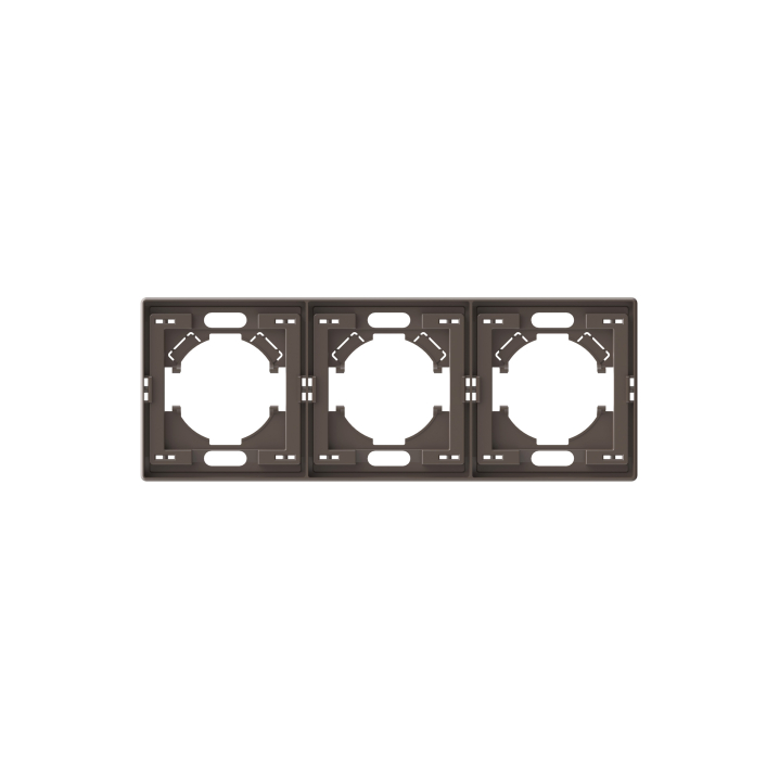 Рамка мокко на 3 місця горизонтальна VIDEX NOTA (VF-NT-FR3H-BR) - фото