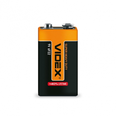 Heavy duty battery Videx 6F22/9V (Krona) 1pcs SHRINK