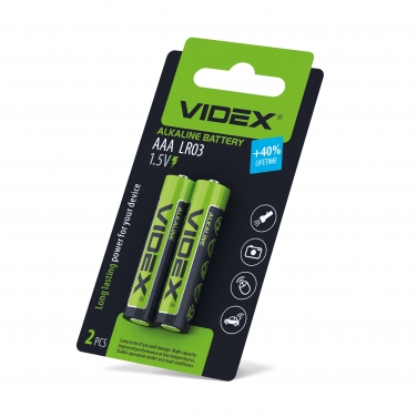 Батарейка лужна  Videx LR03/AAA 2шт SMALL BLISTER