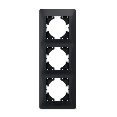 Рамка чорний графіт на 3 місця вертикальна VIDEX BINERA - фото