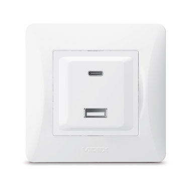 Розетка USB-A + USB-C PD20W біла VIDEX BINERA - фото №2