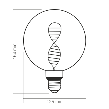 LED лампа VIDEX Filament VL-DNA-G125-A 3.5W E27 1800K Amber - фото №3