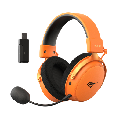 Бездротові ігрові навушники HAVIT H2015 Pro Black+Orange - photo