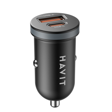 Автомобільний зарядний пристрій HAVIT CC2043 30W USB-A+USB-C - фото
