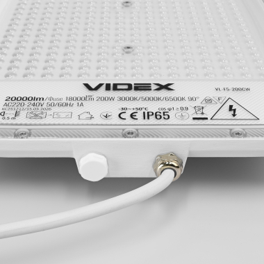 LED Floodlight VIDEX F5 200W 3000-5000-6500K 230V White (VL-F5-200CW) - photo №9