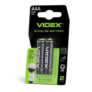 Батарейка лужна Videx LR03/AAA 2шт SMALL BLISTER - фото