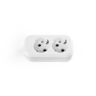 Колодка подовжувача із заземленням 2 гнізда біла TITANUM STANDARD - фото