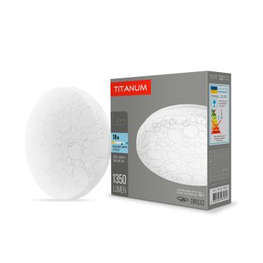 LED світильник настінно-стельовий TITANUM 18W 5000K Кільця - фото