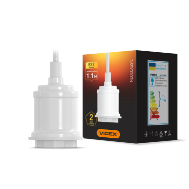 Світильник підвісний декоративний VIDEX VL-PD116IW Е27 1,1м Метал білий - фото