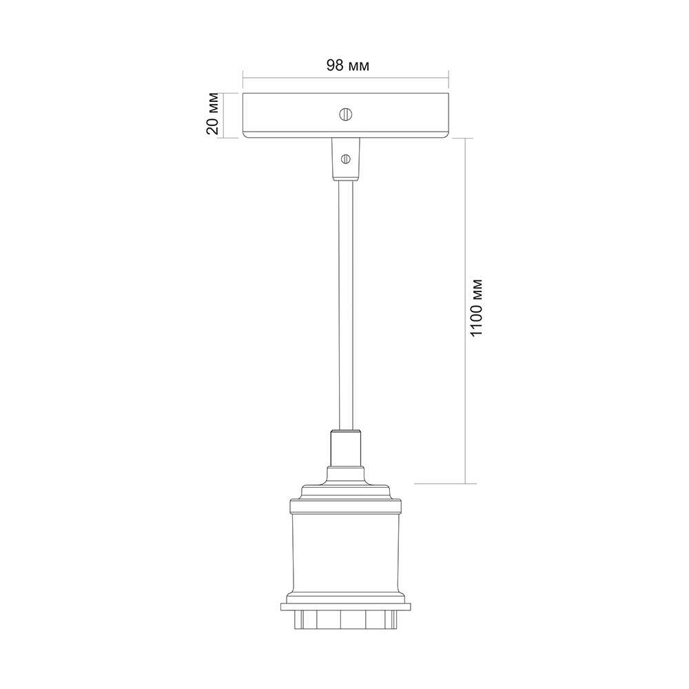  Світильник підвісний декоративний VIDEX Е27 1,1м Метал білий 