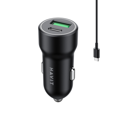 Автомобільний зарядний пристрій HAVIT HV-CC613 20W USB+USB-C - фото №4
