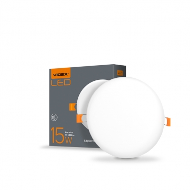 LED світильник безрамковий круглий VIDEX 15W 4100K